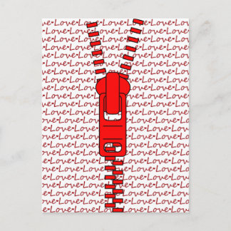 Carte Postale Zipper rouge avec amour