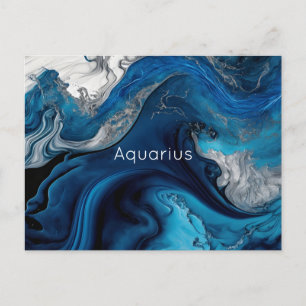 Carte postale Zodiac Aquarius Marble