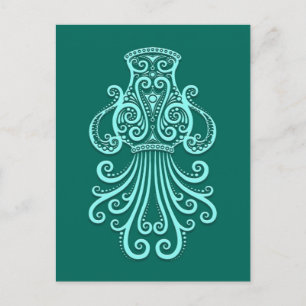 Carte Postale Zodiac bleu Turquoise complexe Aquarius