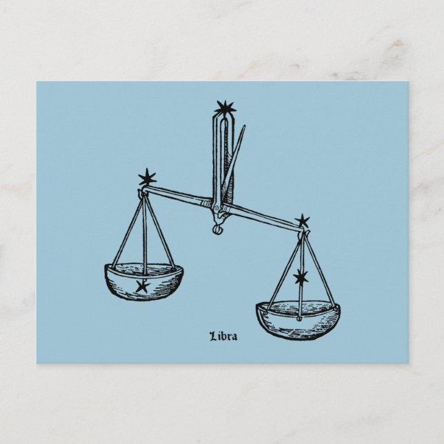 Carte Postale Zodiac : Libra, 1482 (Devant)