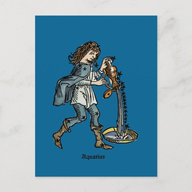Carte Postale Zodiaque : Aquarius, 1482 (Devant)
