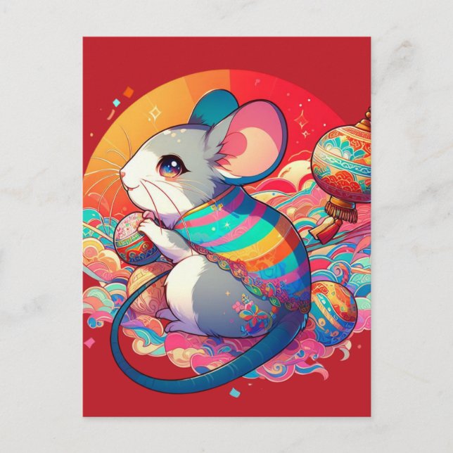 Carte Postale Zodiaque chinois : Des rats aux richesses (Devant)