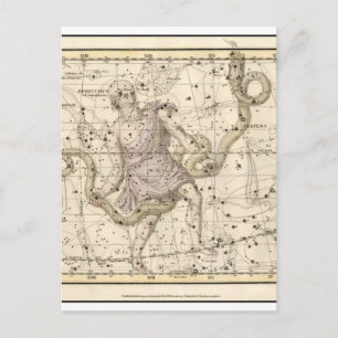 Carte Postale Zodiaque vintage Ophiuchus Constellation