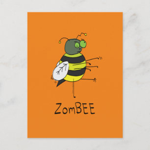 Carte postale ZomBEE Zombie Bee Funny