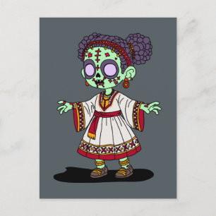 Carte Postale Zombie éthiopienne mignonne