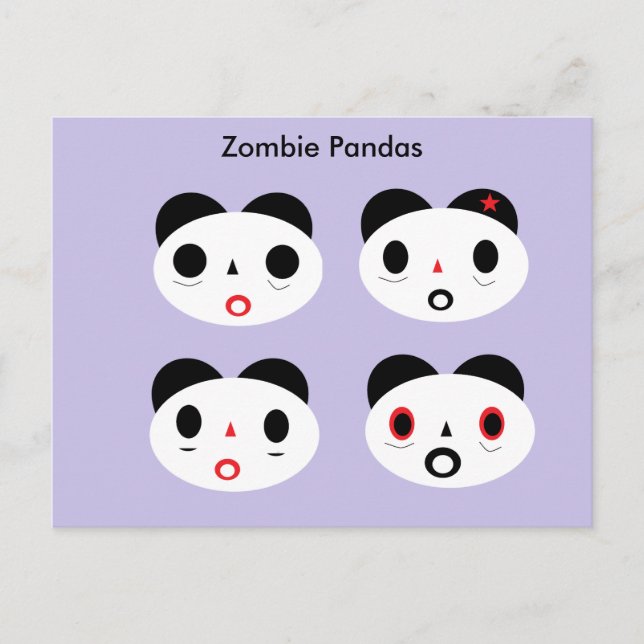 Carte Postale Zombie Pandas (Devant)