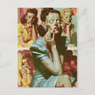 Carte Postale Zombie Pin-Up IV