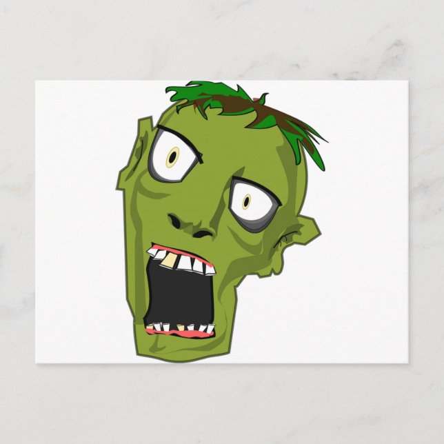 Carte Postale Zombie Scary Dead Halloween Visage Dessin (Devant)