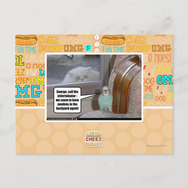 Carte Postale Zombies dans le jardin (Devant)