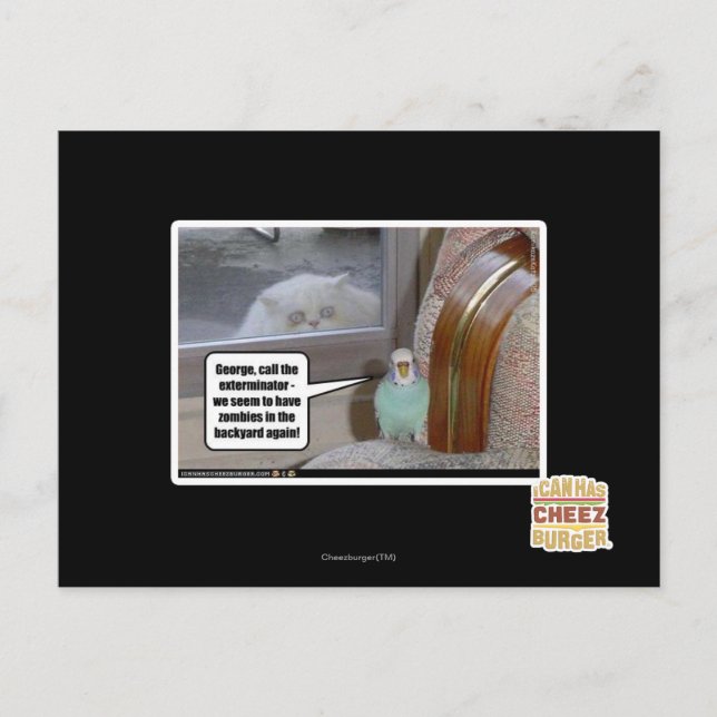 Carte Postale Zombies dans le jardin (Devant)