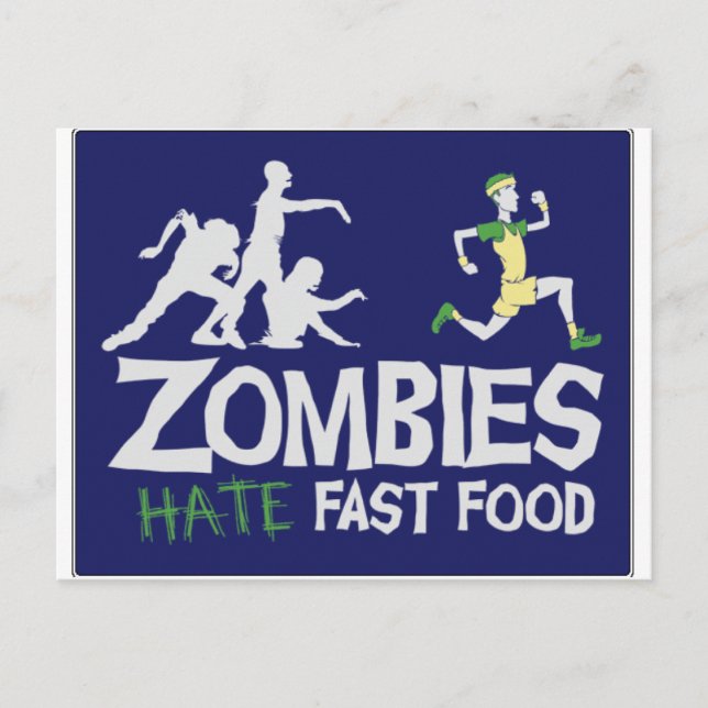 Carte Postale Zombies HATE Fast Food (Devant)