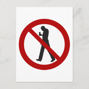 Carte Postale Zombies Smartphone interdits