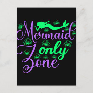 Carte Postale Zone de sirène seulement dans Neon Green et Purple