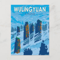 Zone Scénique de Wulingyuan Chine Art Vintage
