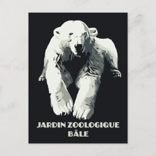 Carte Postale Zoo vintage et ours polaire Bâle