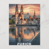 Carte Postale Zurich Suisse Travel