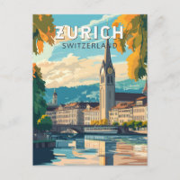 Zurich Suisse Voyage Art Vintage