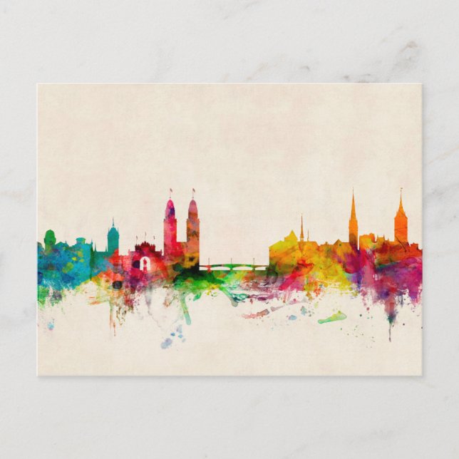 Carte Postale Zurich Switzerland Skyline (Devant)