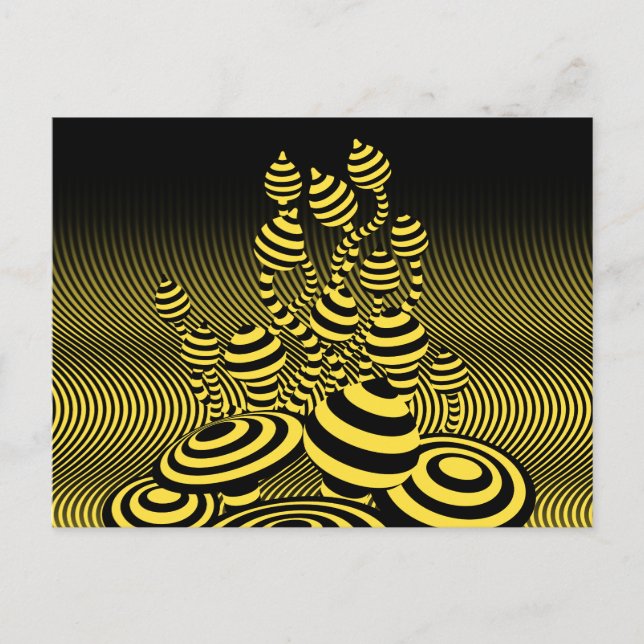 Carte Postcard Magic Mushrooms design géométrique  (Devant)