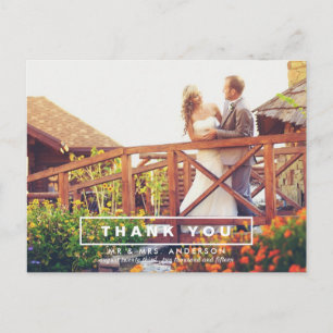 CARTE POSTCARD MARIAGE PHOTO SIMPLE ET MODERNE