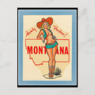 CARTE POSTCARD VINTAGE VOYAGE MONTANA