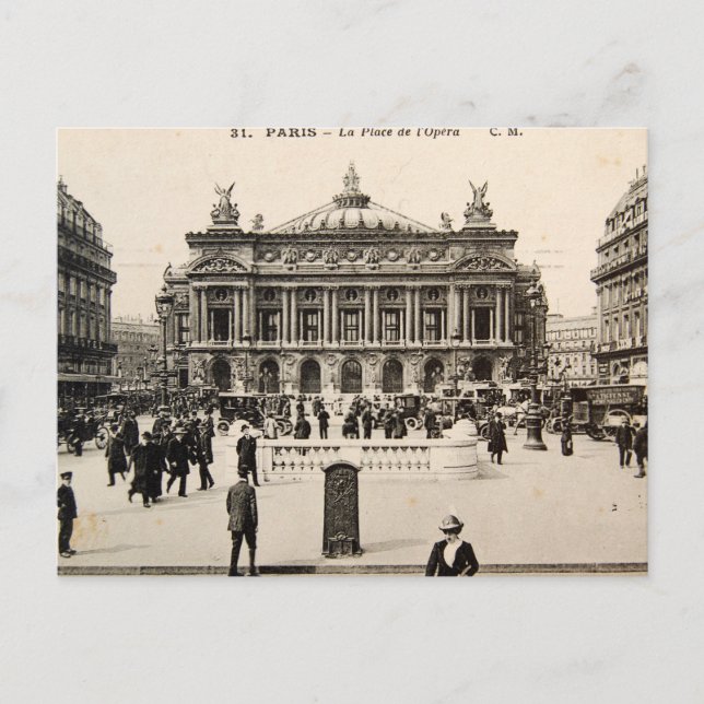 Carte Poste vintage Paris, Opéra (Devant)