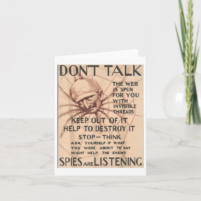 Carte Poster Conception Conception Parler Spider Spie vi (Devant)