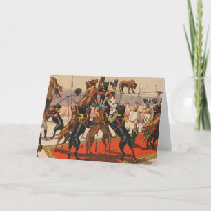 Carte Poster De Cirque Des Grands Danois Avec Entraîneur