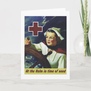 Carte Poster de la Croix-Rouge - Infirmière à la barre