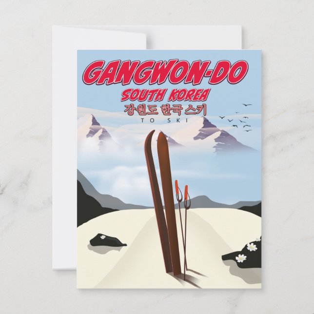 Carte Poster de ski Gangwon do korea (Dos)
