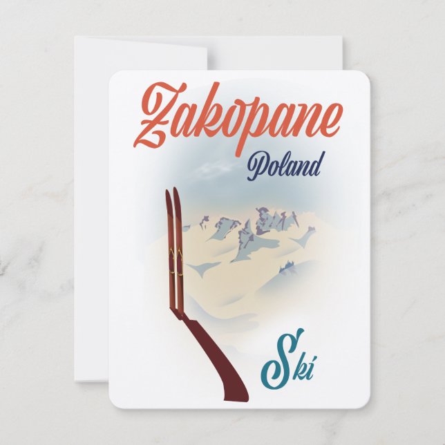 Carte poster de ski Zakopane Pologne (Devant)