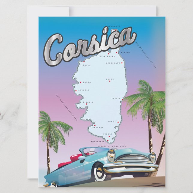 Carte poster de voyage Corse (Devant)