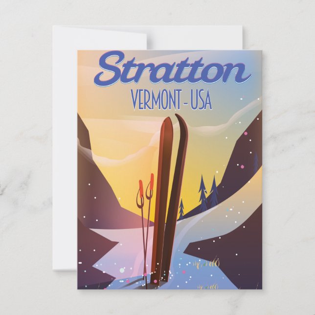 Carte poster de voyage ski Stratton Vermont (Devant)