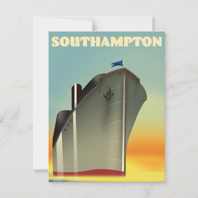 Carte Poster de voyage Southampton pour paquebots de cro (Devant)