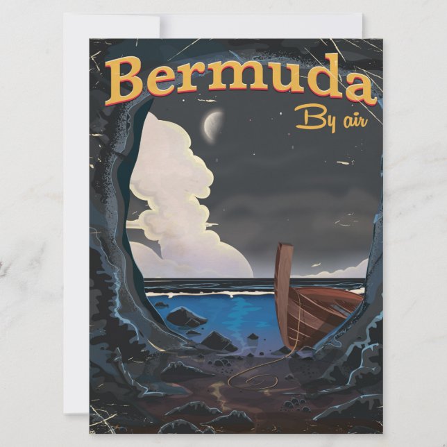 Carte Poster de voyage vintage Bermudes (Devant)