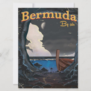 Carte Poster de voyage vintage Bermudes