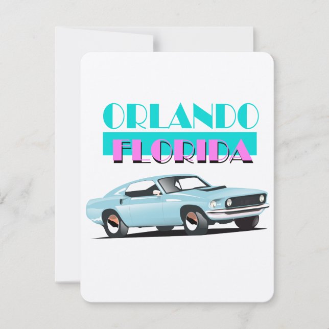 Carte Poster des années 80 d'Orlando Florida (Devant)