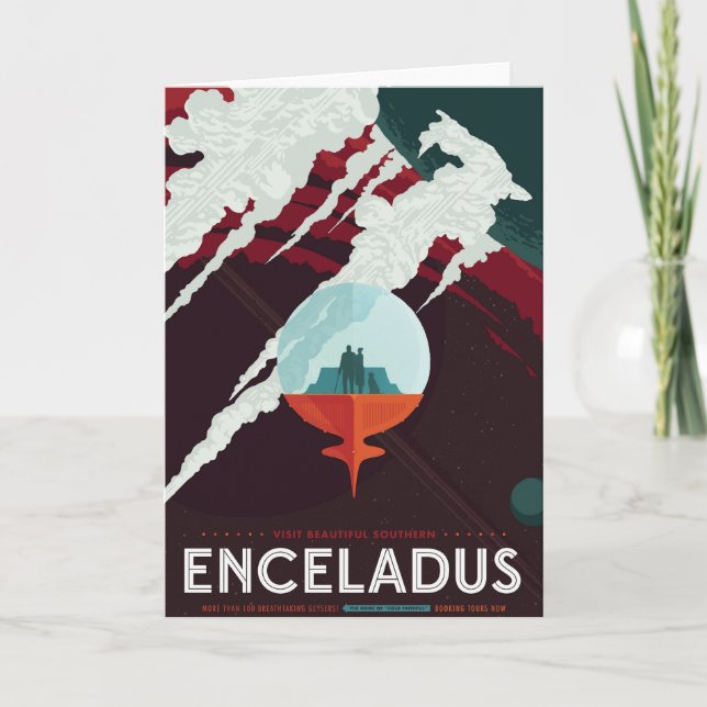 Carte Poster Espace Rétro Mission Cassini À Saturne (Devant)