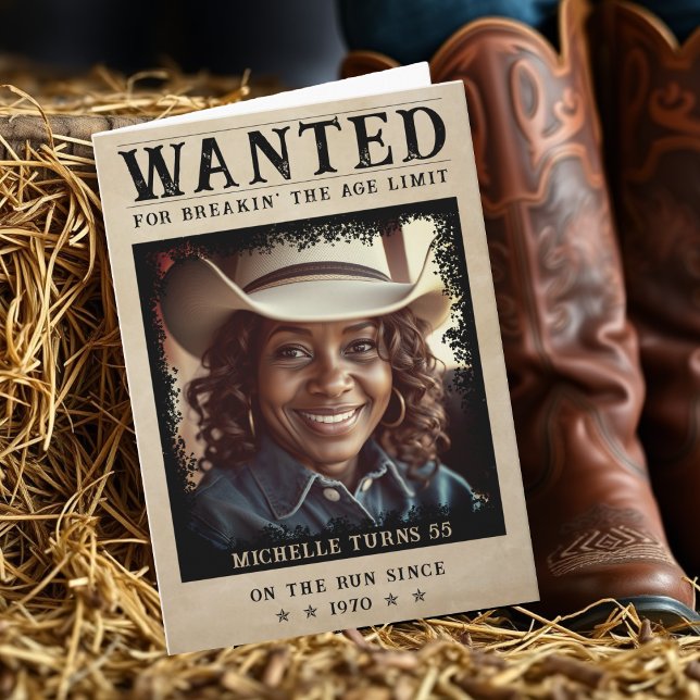 Carte Poster Recherché Funny Senior Happy Birthday (Wanted Poster Funny Senior Happy Birthday Card
)