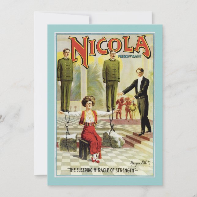Carte Poster vintage Nicola Magician (Devant)