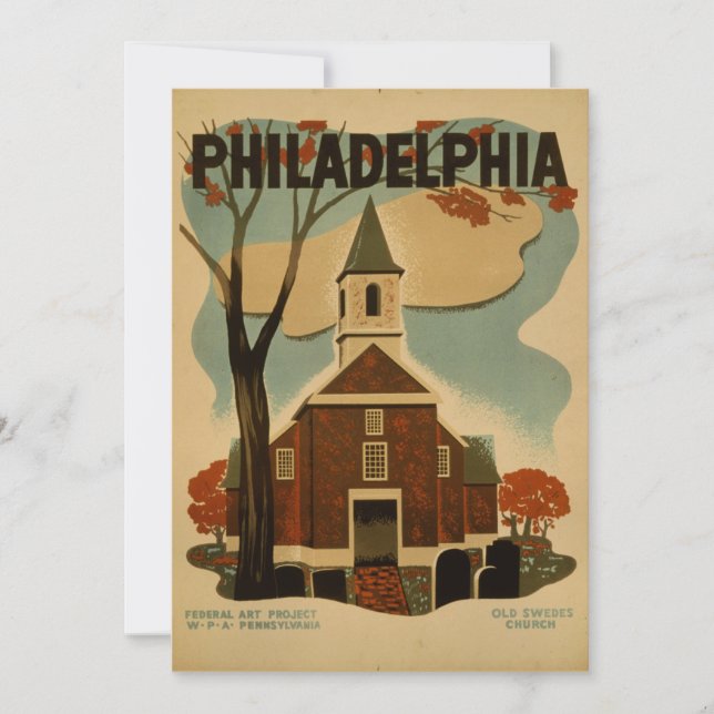 Carte Poster vintage Philadelphie (Devant)
