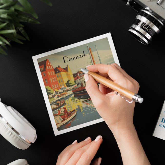 Carte Poster Vintage voyage Danemark personnalisable (Créateur téléchargé)