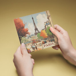 Carte Poster Vintage voyage de la Tour Eiffel de Paris