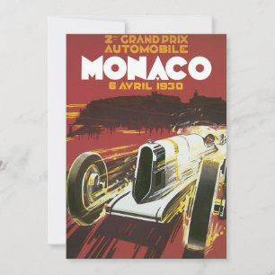 Carte Poster Vintage voyage, Grand Prix de Monaco Auto R