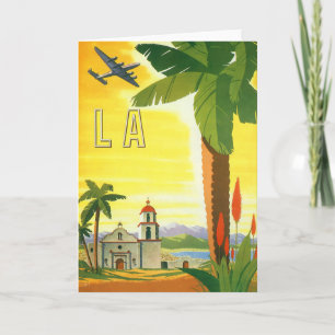 Carte Poster Vintage voyage, Los Angeles, Californie