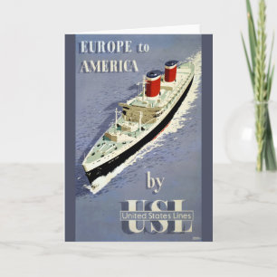 Carte Poster Vintage voyage Pour United States Lines
