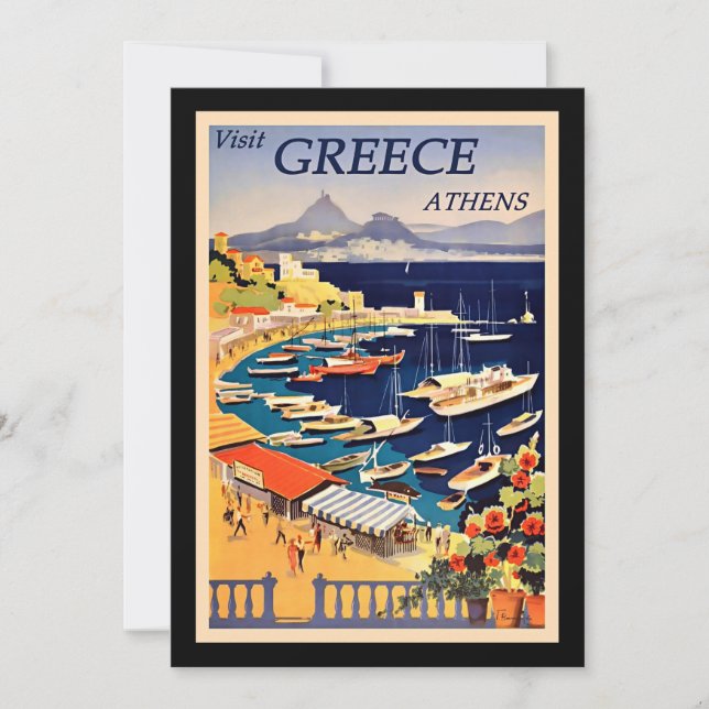 Carte Poster Vintage voyage, Visit Greece, (Devant)