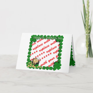 Carte Pot d'or avec encadrement de trèfle pour la St Pat