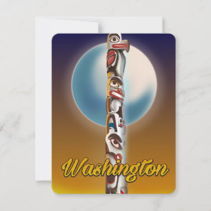 Carte Poteau Totémique de Washington