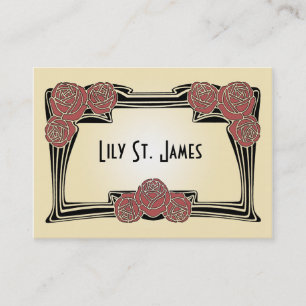 Carte potelée de roses de Nouveau d'art
